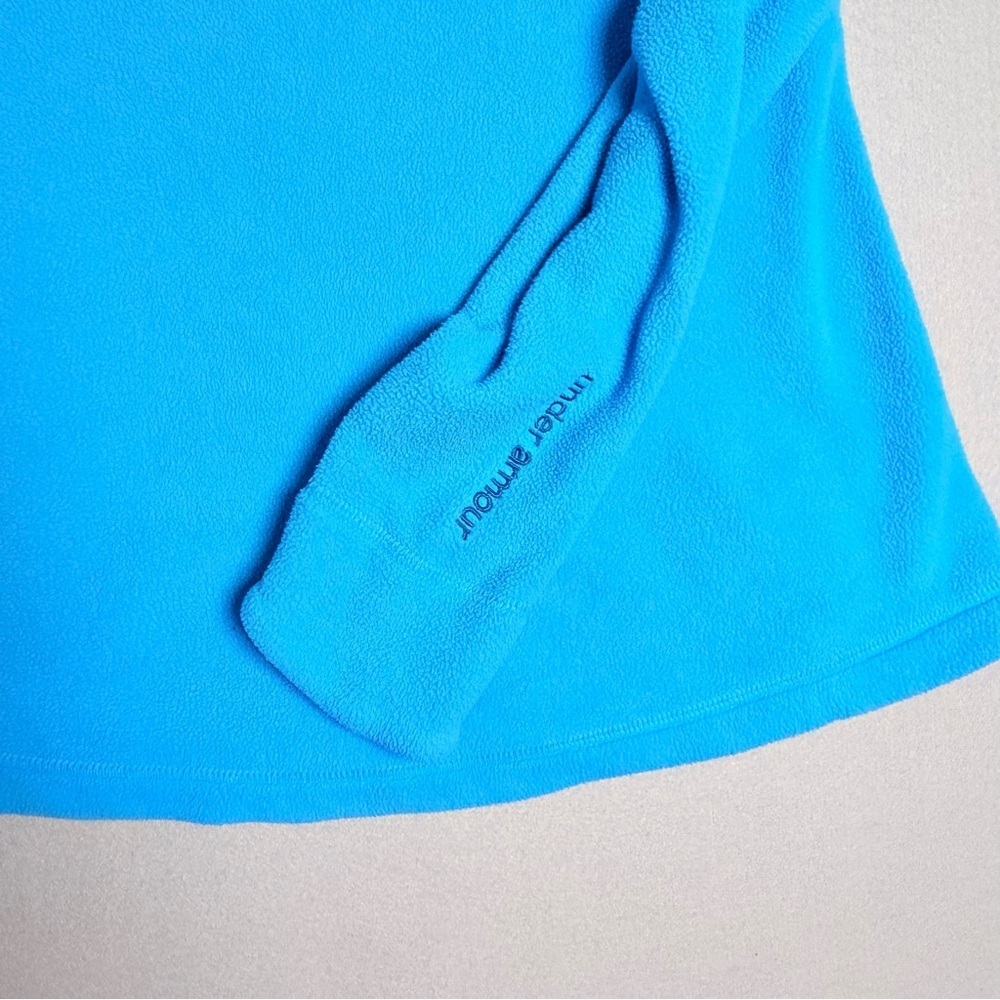 Under Armour Women's Aqua Blue 1/4 Zip Pullover Fleece Jacket Sz S Activewear - Picture 5 of 7